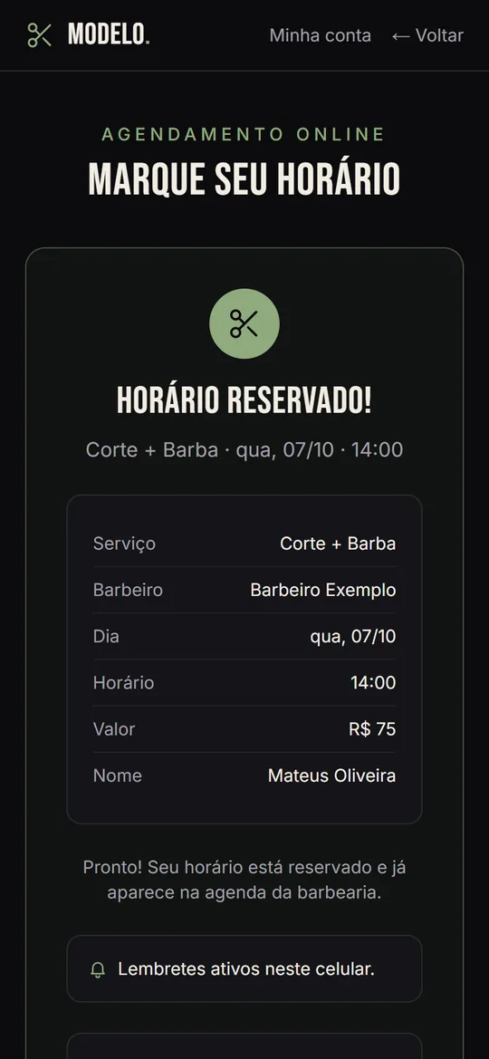 Horário reservado